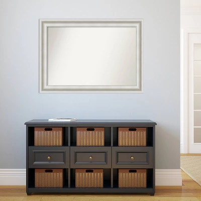 42" X 30" Non-Beveled Parlor White Wall Mirror - Amanti Art 7 42" X 30" Non-Beveled Parlor White Wall Mirror - Amanti Art - Image 5