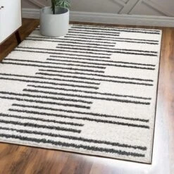 Petra Stripe Geometric Shag Area Rug - JONATHAN Y -Home Decor Store GUEST c3d9d558 8306 4a1d bcc6 ec5df96d9cd3