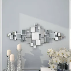 Glass Wall Mirror With Square Mirrors Silver - Novogratz -Home Decor Store GUEST c4bc0a83 4e6a 4dd5 baea c1acedc8c640