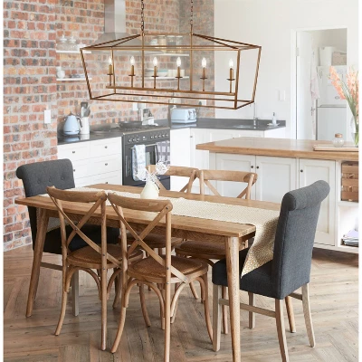 49" LED Metal Pagoda Linear Lantern Pendant - Jonathan Y 3 49" LED Metal Pagoda Linear Lantern Pendant - Jonathan Y