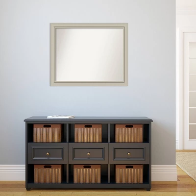 32" X 26" Non-Beveled Romano Silver Narrow Wood Wall Mirror - Amanti Art 7 32" X 26" Non-Beveled Romano Silver Narrow Wood Wall Mirror - Amanti Art - Image 5