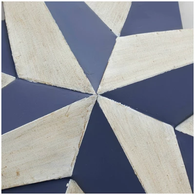 Metal Compass Distressed Wall Decor With Cream Accent Blue - Olivia & May 8 Metal Compass Distressed Wall Decor With Cream Accent Blue - Olivia & May - Image 6