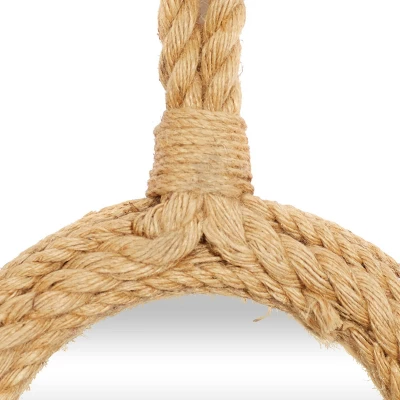 Jute Wall Mirror With Rope Accents Set Of 3 Brown - Olivia & May 7 Jute Wall Mirror With Rope Accents Set Of 3 Brown - Olivia & May - Image 5