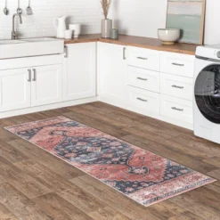 NuLOOM Medallion Bordered Machine Washable Area Rug