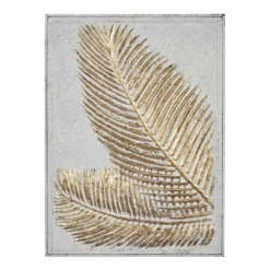 Metal Leaf Relief Palm Wall Decor With Gold Detailing Gold - Olivia & May -Home Decor Store GUEST ca013a0e 3927 436b bf5c 03f7391f42f3