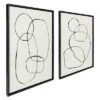 (Set Of 2) 23" X 33" Sylvie Going In Circles By Teju Reval Framed Textured Canvas Set Black - Kate & Laurel All Things Decor