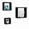 Floating Shelves- Cube Wall Shelf Set With Hidden Brackets, 3 Sizes To Display Decor, Books, Photos, More- Hardware Included By Hastings Home (Black) 2 Floating Shelves- Cube Wall Shelf Set With Hidden Brackets, 3 Sizes To Display Decor, Books, Photos, More- Hardware Included By Hastings Home (Black) -Home Decor Store GUEST cae6492b 903c 43f5 b822 e4742c4ad8f5
