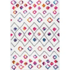 Tatyana Moroccan Diamond Trellis Shaggy Area Rug Pink - NuLOOM -Home Decor Store GUEST cbff4fb7 170f 437d bb77 a1edbb96e7dc