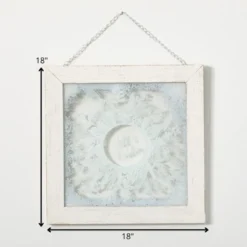 Sullivans Framed Frosted Wreath Wall Art White 18"H Glass -Home Decor Store GUEST cc159289 17df 4f76 a657 433504757d60