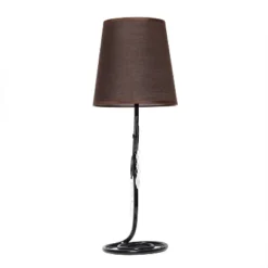 19" Contemporary Metal Winding Ivy Table Desk Lamp With Brown Fabric Shade - Creekwood Home -Home Decor Store GUEST cf5e09c2 9456 4efd b9b9 ccfc4f635395