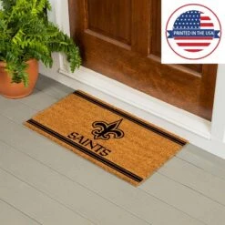 Evergreen New Orleans Saints Logo Turf Mat, Brown- 28 X 16 Inches Indoor Outdoor Doormat -Home Decor Store GUEST cfc8a6f8 1c68 4a09 bb6b 423462e66387