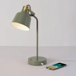 18" Dakota Table Lamp With USB Port Sage Green - Globe Electric -Home Decor Store GUEST d2632ad0 eace 4045 bce2 d6723f185bb5