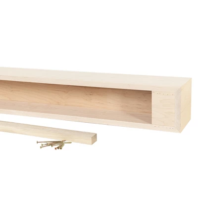 Modern Ember Autumn Wood Fireplace Mantel Shelf With Angled Corner Accents 10 Modern Ember Autumn Wood Fireplace Mantel Shelf With Angled Corner Accents - Image 8