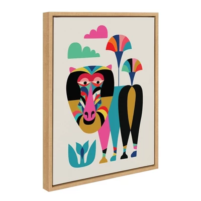 18" X 24" Sylvie Baboon Framed Canvas Wall Art By Rachel Lee Natural - Kate And Laurel 3 18" X 24" Sylvie Baboon Framed Canvas Wall Art By Rachel Lee Natural - Kate And Laurel