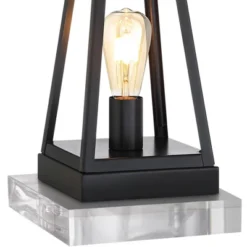 Franklin Iron Works Kacey Modern Table Lamps Set Of 2 With Square Risers 26 3/4" High Dark Metal USB Charging Port Nightlight Oatmeal Shade For Desk -Home Decor Store GUEST d4451264 73da 440c ae1f 1e294c41f023