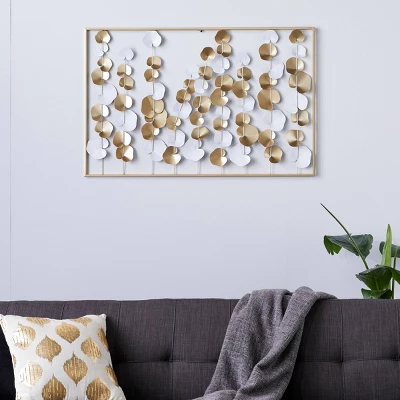 Modern Ornamental Wall Decor Gold - Olivia & May 3 Modern Ornamental Wall Decor Gold - Olivia & May