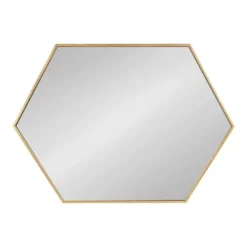 22" X 31" Rhodes Hexagon Wall Mirror Gold - Kate & Laurel All Things Decor