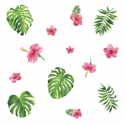 Tropical Hibiscus Flower Peel And Stick Wall Decal - RoomMates 4 Tropical Hibiscus Flower Peel And Stick Wall Decal - RoomMates - Image 2