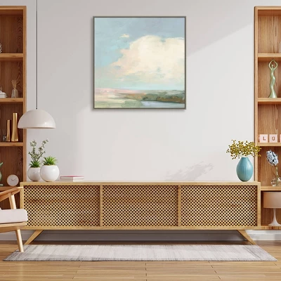 30" X 30" Colorful Horizon II Blue By Julia Purinton Framed Canvas Wall Art Print - Amanti Art 6 30" X 30" Colorful Horizon II Blue By Julia Purinton Framed Canvas Wall Art Print - Amanti Art - Image 4