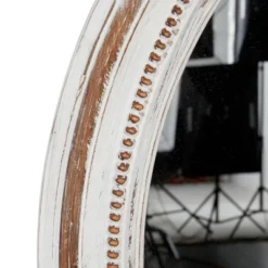 Wood Wall Mirror With Bead Detailing White - Olivia & May -Home Decor Store GUEST dbb92645 d6a3 41b5 8769 8c76b35c0ac4