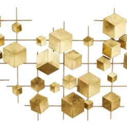 Metal Geometric 3D Cube Relief Wall Decor Gold - CosmoLiving By Cosmopolitan 7 Metal Geometric 3D Cube Relief Wall Decor Gold - CosmoLiving By Cosmopolitan -Home Decor Store GUEST dbd406ce 5704 495a bf17 a4110fa61809