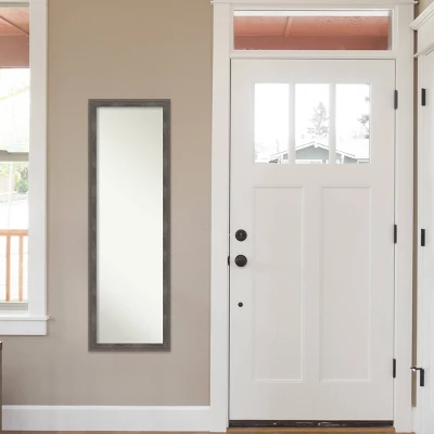 17" X 51" Pinstripe Wood Framed Full Length On The Door Mirror Lead Gray - Amanti Art 8 17" X 51" Pinstripe Wood Framed Full Length On The Door Mirror Lead Gray - Amanti Art - Image 6