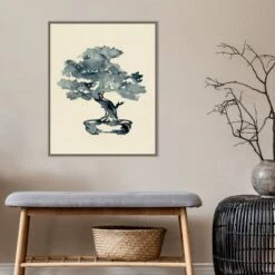 22" X 28" Indigo Bonsai Tree III By Jacob Green Framed Canvas Wall Art Gray Wash - Amanti Art -Home Decor Store GUEST dd618b0c 318b 4142 bfe7 1bc532d16347