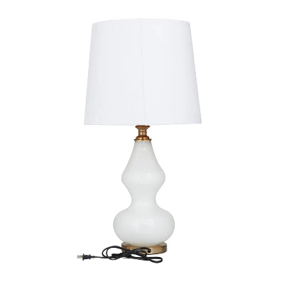 29" X 15" Modern Glass Table Lamp White - Olivia & May 4 29" X 15" Modern Glass Table Lamp White - Olivia & May - Image 2