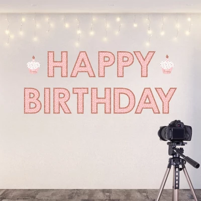 Big Dot Of Happiness Pink Rose Gold Birthday - Peel And Stick Happy Birthday Party Large Banner Wall Decals - Happy Birthday 8 Big Dot Of Happiness Pink Rose Gold Birthday - Peel And Stick Happy Birthday Party Large Banner Wall Decals - Happy Birthday - Image 6