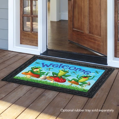 Happy Frogs Summer Doormat Welcome Indoor Outdoor 30" X 18" Briarwood Lane 4 Happy Frogs Summer Doormat Welcome Indoor Outdoor 30" X 18" Briarwood Lane - Image 2