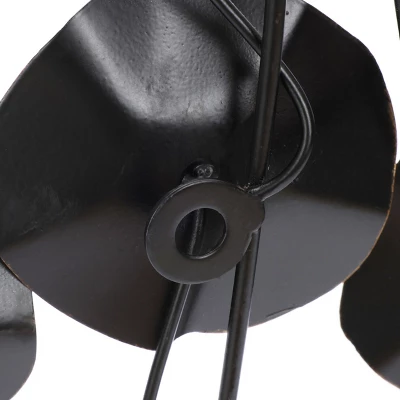 LuxenHome Black With Gold Flowers Abstract Metal Wall Art 6 LuxenHome Black With Gold Flowers Abstract Metal Wall Art - Image 4