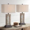 Franklin Iron Works Rustic Table Lamps 26" High Set Of 2 Natural Stale Open Rectangular Box Shade For Living Room Bedroom Home (Colors May Vary) -Home Decor Store GUEST e4393858 cda1 4ed4 88cc f2d589a556ea