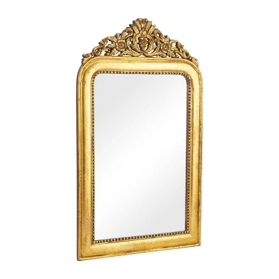 Mango Wood Floral Intricately Carved Acanthus Wall Mirror Gold - Olivia & May 6 Mango Wood Floral Intricately Carved Acanthus Wall Mirror Gold - Olivia & May - Image 4