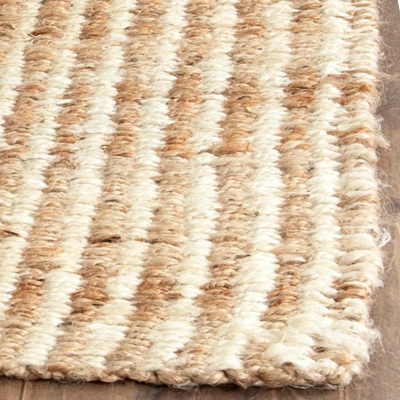 2'3"X4' Stripe Woven Accent Rug Natural/Ivory - Safavieh 3 2'3"X4' Stripe Woven Accent Rug Natural/Ivory - Safavieh