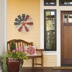 Patriotic Windmill Metal Wall Decor - Alpine Corporation