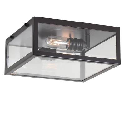 12" Metal/Glass Grayson Flush Mount (Includes Energy Efficient Light Bulb) - JONATHAN Y 8 12" Metal/Glass Grayson Flush Mount (Includes Energy Efficient Light Bulb) - JONATHAN Y - Image 6