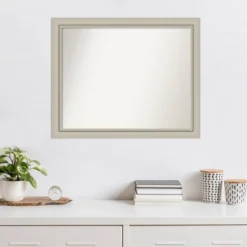 32" X 26" Non-Beveled Romano Silver Narrow Wood Wall Mirror - Amanti Art 14 32" X 26" Non-Beveled Romano Silver Narrow Wood Wall Mirror - Amanti Art -Home Decor Store GUEST e71b65b4 6401 4fae 9c74 404004e59754