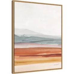 22" X 28" Sierra Hills 03 By Lisa Audit Framed Canvas Wall Art Light Brown - Amanti Art