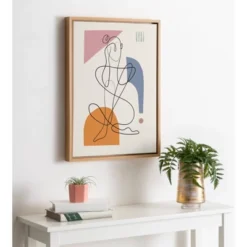 18" X 24" Sylvie Thinking Of You Framed Canvas Wall Art By Rachel Lee Natural - Kate And Laurel -Home Decor Store GUEST e8c79065 2914 49a0 990e 2db9a58d6b89