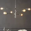 36" 6-Light Atlas Modern Vintage Iron Arm-Adjustable LED Chandelier Chrome - JONATHAN Y -Home Decor Store GUEST e8d975c1 d8cf 4e5f 8b34 fb87d8836ed8