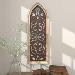 Metal Abstract Carved Design Wall Decor With Arched Frame Brown - Olivia & May -Home Decor Store GUEST e8e8c538 6d8d 4acc 9067 f4235ff81ed6