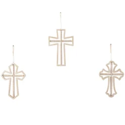 Set Of 3 Wood Biblical Carved Beaded Crosses Wall Decors With Rope Hanger Brown - Olivia & May -Home Decor Store GUEST e905c57e a35c 4e15 a6da eb959834a2bc