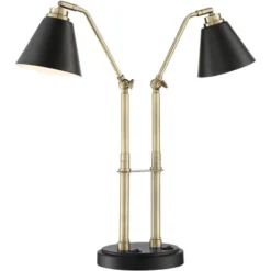 Possini Euro Design Sentry Modern Mid Century Desk Lamp 23" High Black Brass With USB Charging Port LED Adjustable Cone Shade For Bedroom Living Room 15 Possini Euro Design Sentry Modern Mid Century Desk Lamp 23" High Black Brass With USB Charging Port LED Adjustable Cone Shade For Bedroom Living Room -Home Decor Store GUEST e91d5c36 9c3b 4fda 8e73 e5a8e478b0f2