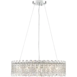 Possini Euro Design Alyssa Chrome Drum Chandelier 23 1/2" Wide Modern Crystal 12-Light LED Fixture For Dining Room Kitchen Island Entryway Bedroom -Home Decor Store GUEST e9229ca2 8e7b 4458 84b2 34bcc704ed40