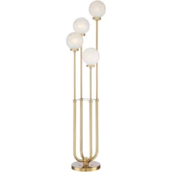 Possini Euro Design Mid Century Modern Glam Style Floor Lamp 4-Light LED 68.5" Tall Warm Gold Glass Globe Shade For Living Room House Uplight -Home Decor Store GUEST e9c2467f d0e9 4e17 9ce8 b05c84c2f2bc