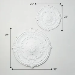 Sullivans Brushed White Wall Medallions Set Of 2, 39"H & 25"H White 7 Sullivans Brushed White Wall Medallions Set Of 2, 39"H & 25"H White -Home Decor Store GUEST e9cc137b 1e8e 4f9f 95b0 bb0e01f3cf7a