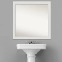 30" X 30" Non-Beveled Flair Narrow Bathroom Wall Mirror Soft White - Amanti Art 16 30" X 30" Non-Beveled Flair Narrow Bathroom Wall Mirror Soft White - Amanti Art -Home Decor Store GUEST ec0a458c 95e8 4689 8372 11dd429492c4