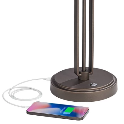 Franklin Iron Works Turnbuckle Rustic Farmhouse Desk Lamp 25" High Oil Rubbed Bronze With USB Charging Port LED Adjustable Metal Shade For Bedroom 5 Franklin Iron Works Turnbuckle Rustic Farmhouse Desk Lamp 25" High Oil Rubbed Bronze With USB Charging Port LED Adjustable Metal Shade For Bedroom - Image 3