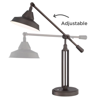 Franklin Iron Works Turnbuckle Rustic Farmhouse Desk Lamp 25" High Oil Rubbed Bronze With USB Charging Port LED Adjustable Metal Shade For Bedroom 9 Franklin Iron Works Turnbuckle Rustic Farmhouse Desk Lamp 25" High Oil Rubbed Bronze With USB Charging Port LED Adjustable Metal Shade For Bedroom - Image 7