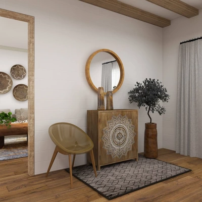 Contemporary Wood Wall Mirror Brown - Olivia & May 17 Contemporary Wood Wall Mirror Brown - Olivia & May - Image 15